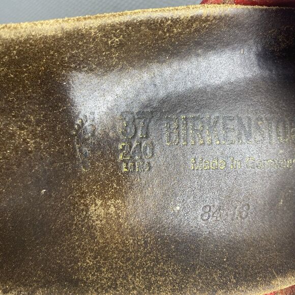 Birkenstock Madrid Sandals Womens 37 Red Buckle Slide On Casual Made In Germany - Picture 14 of 15